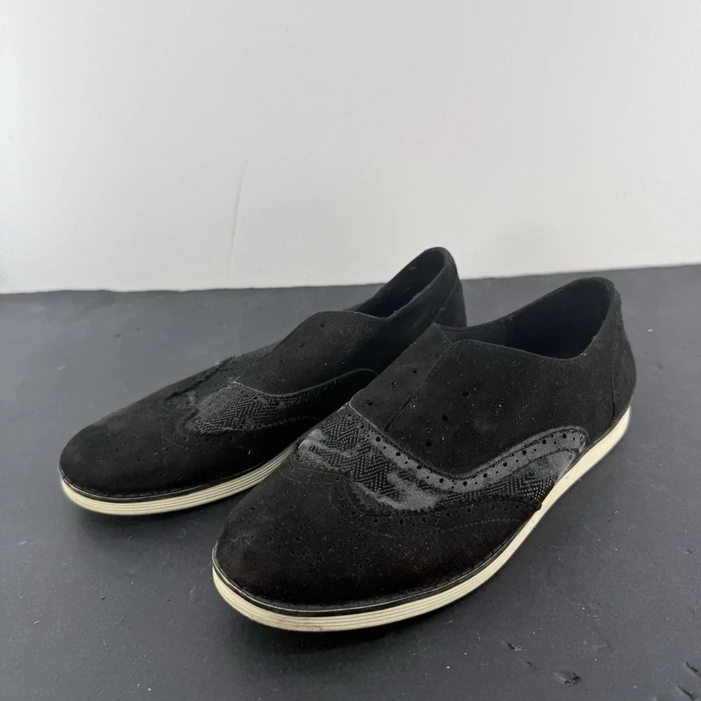 Kelly & Katie Womens Silidda Size 8 Black Lace Up Oxford Flats No Laces
